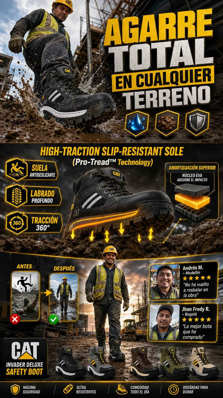 🚧 Bota CAT Invader Deluxe | Protección Total para Cada Jornada