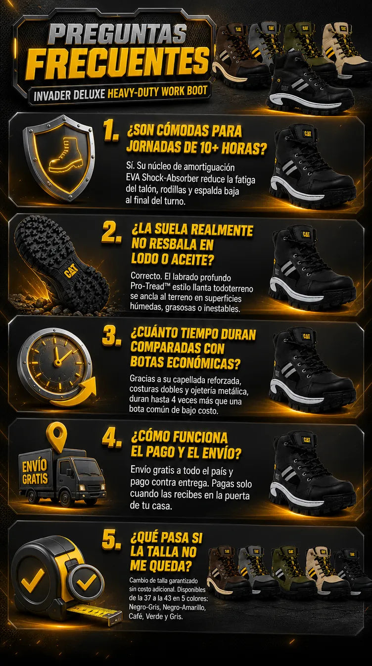 🚧 Bota CAT Invader Deluxe | Protección Total para Cada Jornada