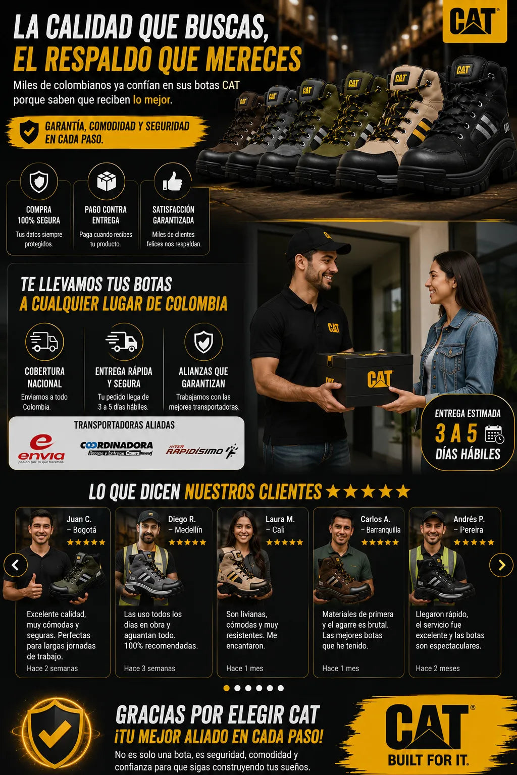 🚧 Bota CAT Invader Deluxe | Protección Total para Cada Jornada